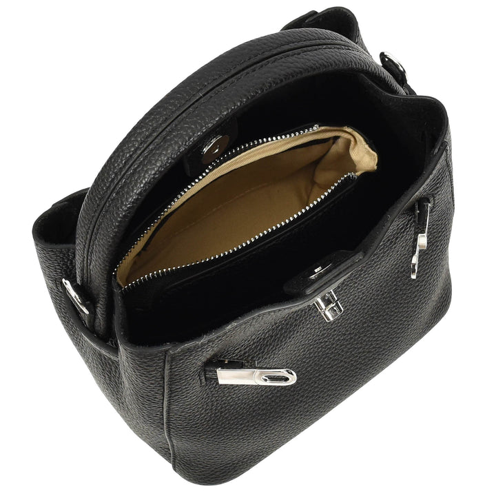 Women’s Small Handbag with Detachable Strap & Removable Zip Pouch Stacey Black 7