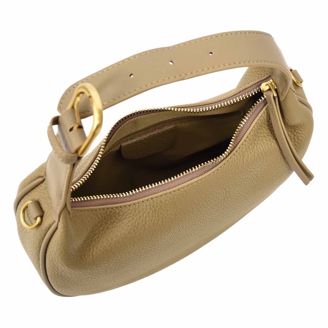Women's Oval Shoulder Bag Leather Hobo Purse Dakota Tan 6