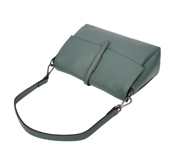 Women's Premium Leather Shoulder Bag 2-in-1 Style Handbag  Zelia Teal