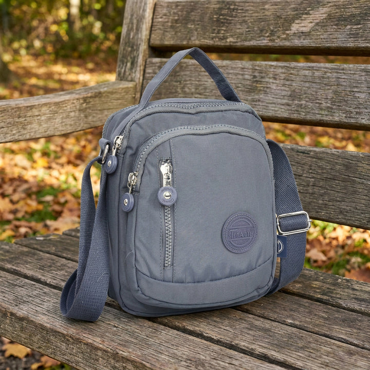Men's Cross Body Bag Multiple Zip Compartments Lightweight Messenger Bag Shaun Blue