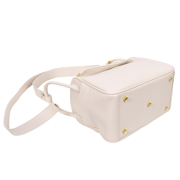 Womens Faux Leather Large Shoulder Bag Rose White 6