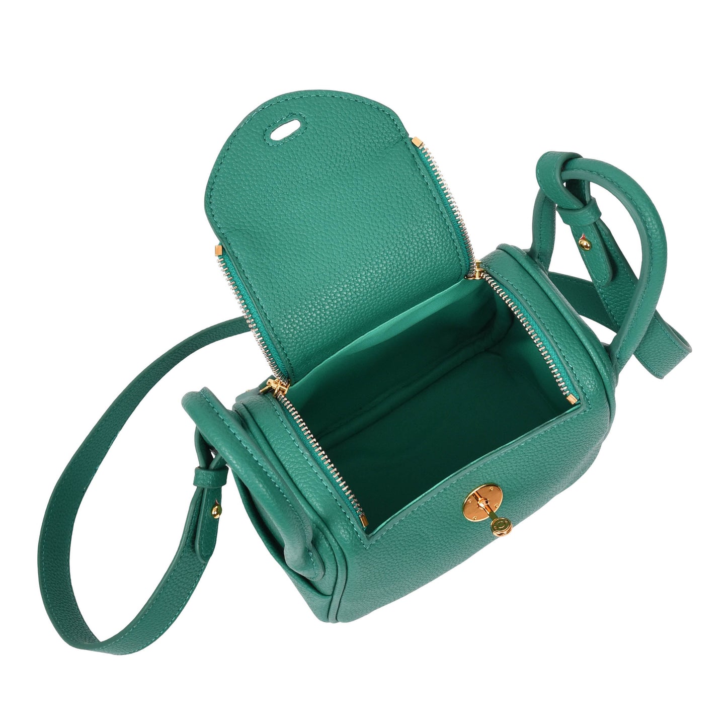 Womens Faux Leather Mini Shoulder Bag Celeste Green 6