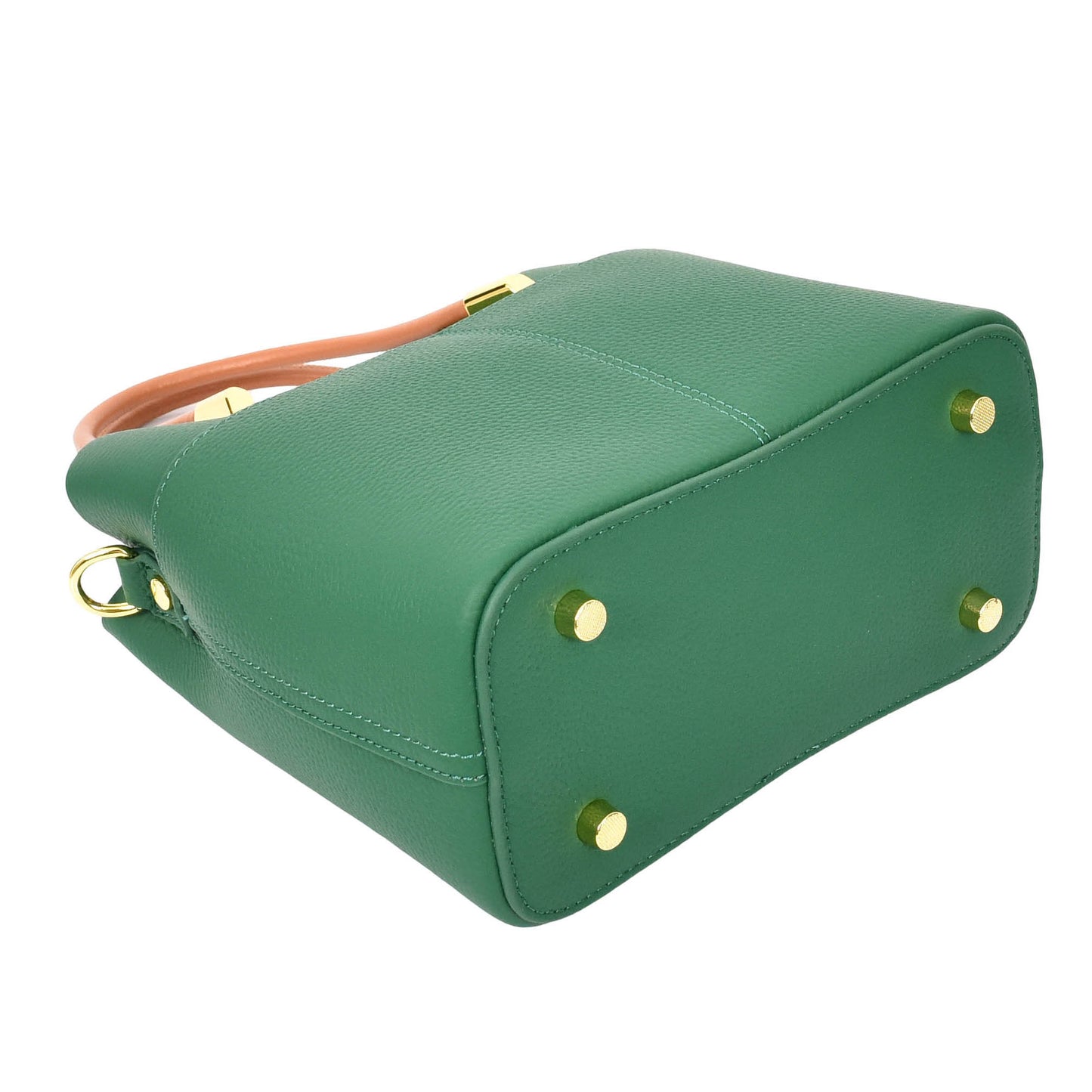 Womens Leather Top Handle Bag Ella Green 6