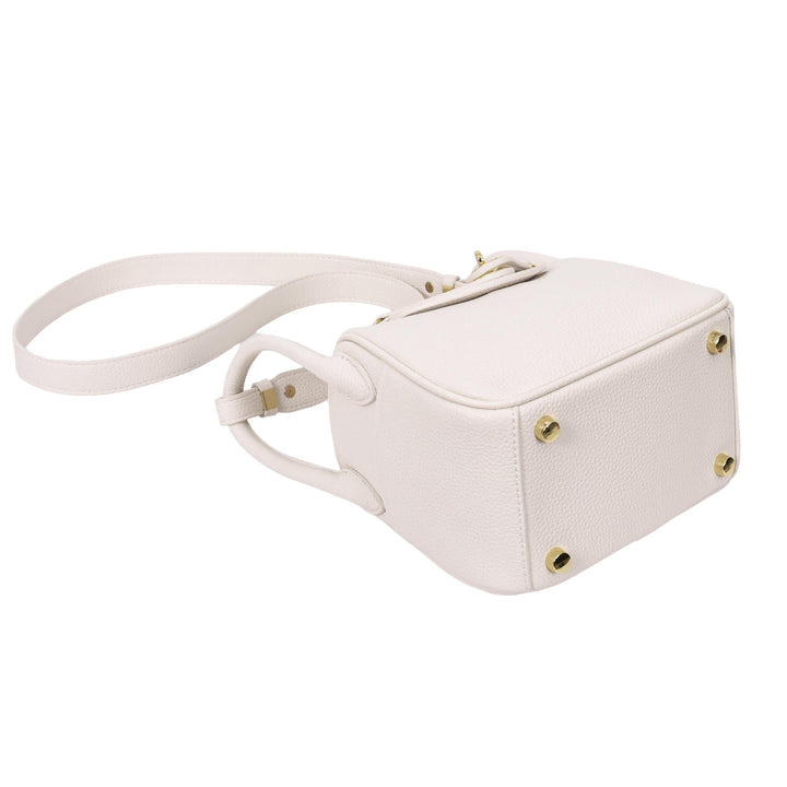 Womens Faux Leather Mini Shoulder Bag Celeste White 5