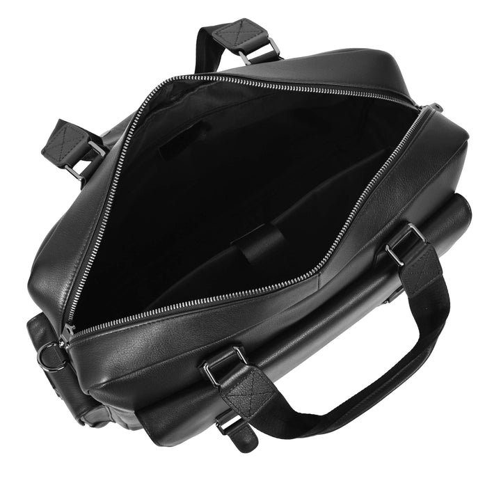 Leather Holdall Mid Size Weekend Bag Kensington Black 4