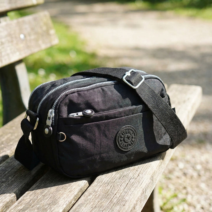 Womens Small Cross Body Bag Travel Organiser Sling Pouch Anya Black