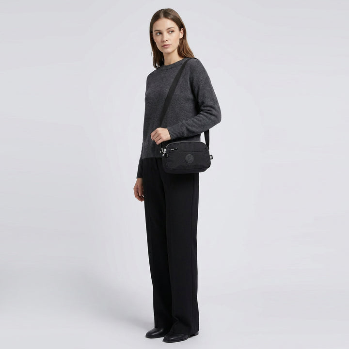 Womens Small Cross Body Bag Travel Organiser Sling Pouch Anya Black