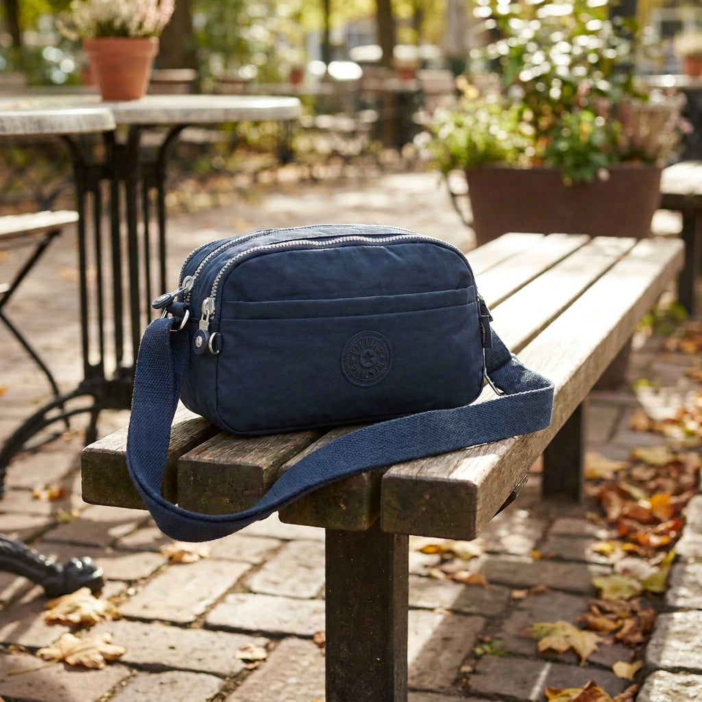 Womens Small Cross Body Bag Travel Organiser Sling Pouch Anya Navy