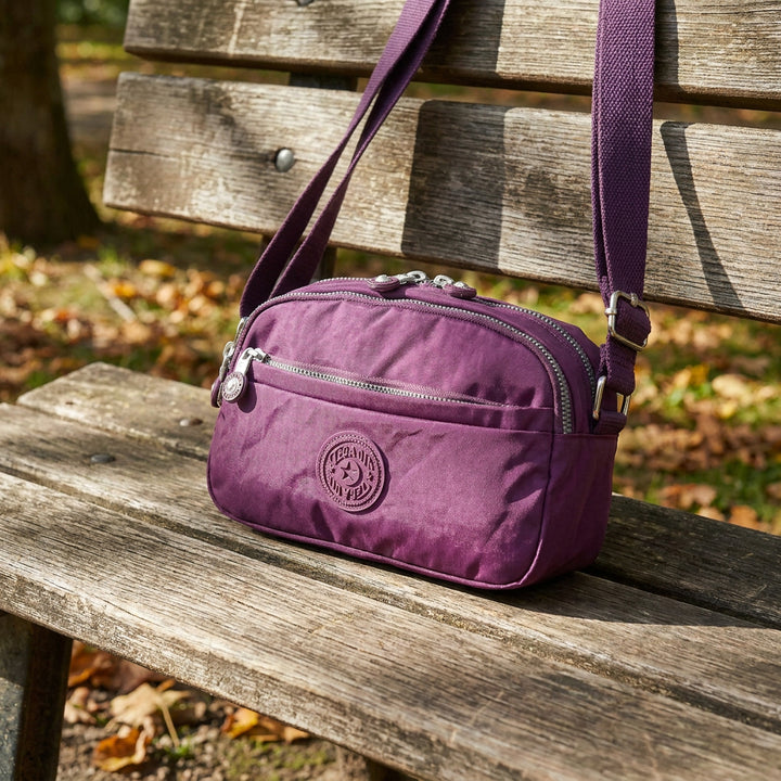 Womens Small Cross Body Bag Travel Organiser Sling Pouch Anya Purple