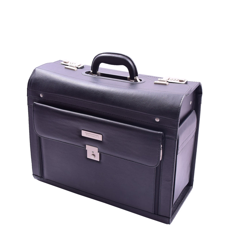 Pilot Case Faux Leather File Organiser Bag HOL2007 Black 1