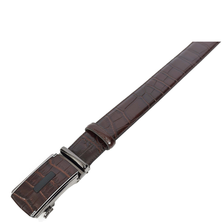 Real Leather Mens Adjustable Ratchet Buckle Belt Dress Suits Pants Every Day Wear Whistler Brown