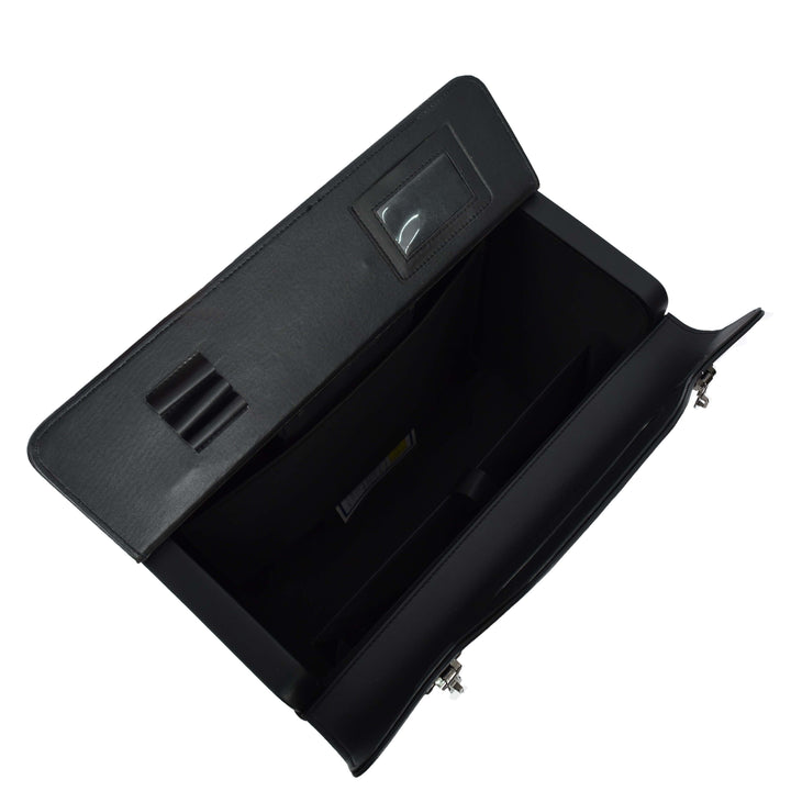 Pilot Case 2 Wheeled Faux Leather Lightweight Business Cabin Travel Bag Toulon Black