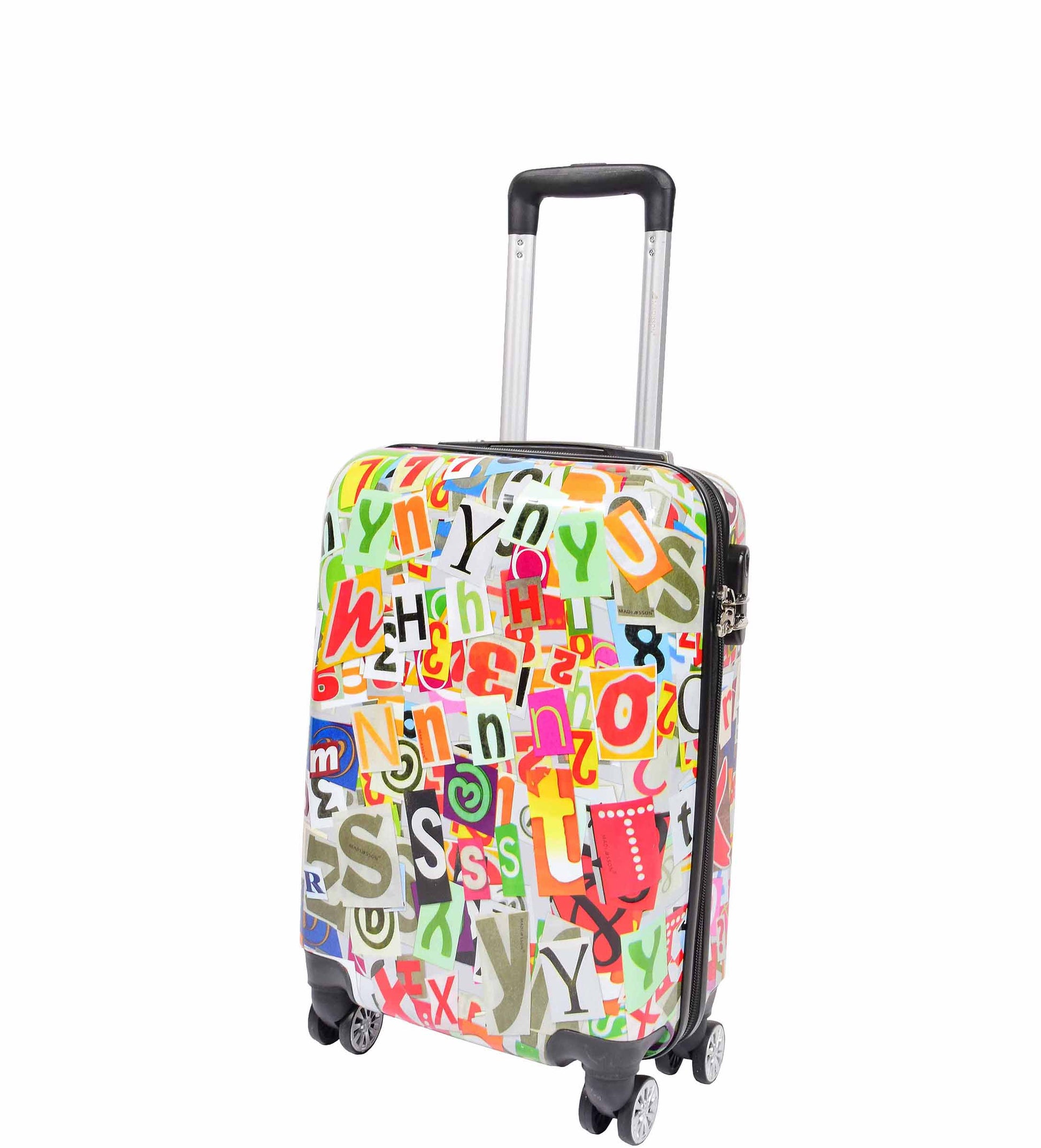 Four Wheels Hard Shell Alphabets Print Luggage Burgos 5