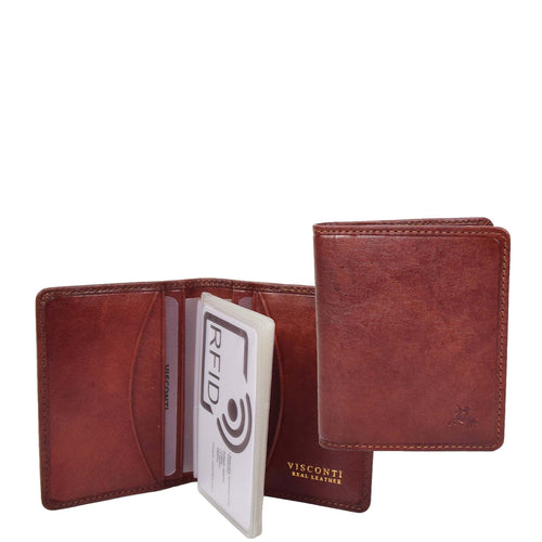 RFID Small Bi-fold Wallet Credit Cards Holder HOL04 Tan 1