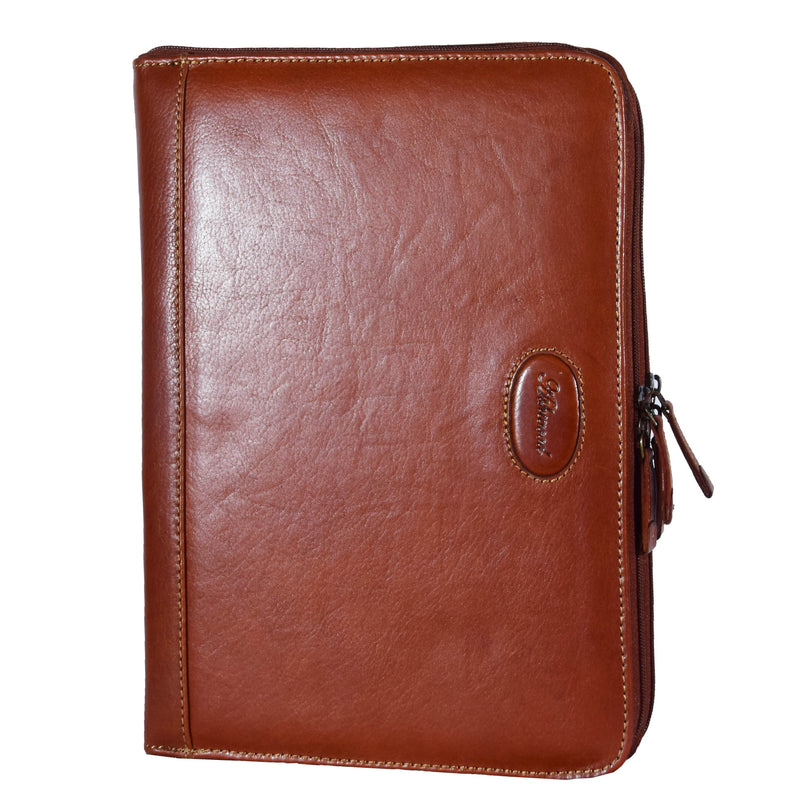 Real Leather Portfolio Case A4 Document Holder Cookbury Chestnut 1