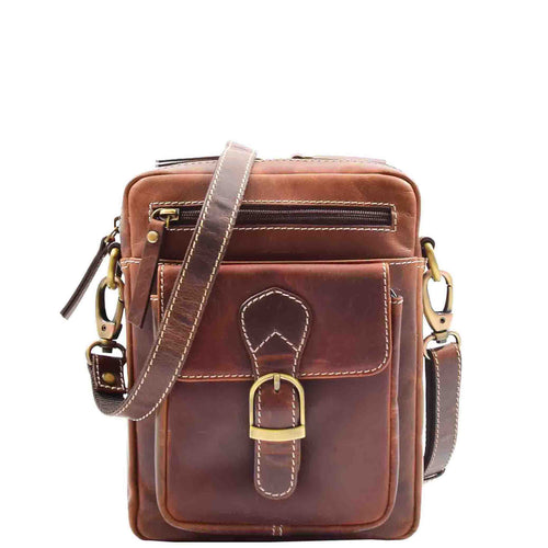 Mens 3 Pocket Luxury Small Leather Flight Bag Black : Jack | Mens Leather  Bags