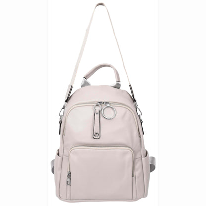 Womens Real Leather Casual Backpack Eliza Grey 3