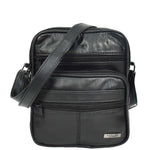 Soft Leather Man Bag Mens Cross Body Messenger Pouch HOL1541 Black 1