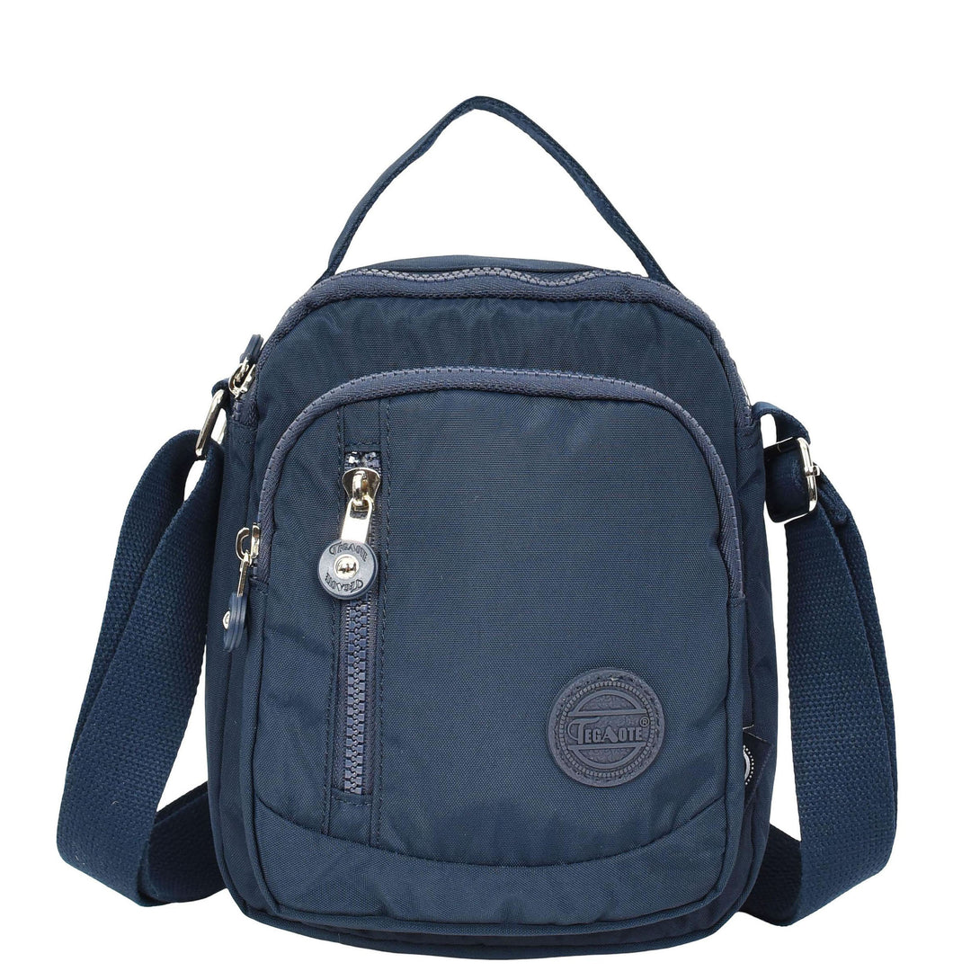Men's Cross Body Bag Multiple Zip Compartments Lightweight Messenger Bag Shaun Navy