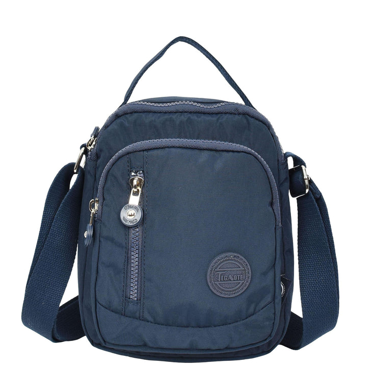 Men's Cross Body Bag Multiple Zip Compartments Lightweight Messenger Bag Shaun Navy