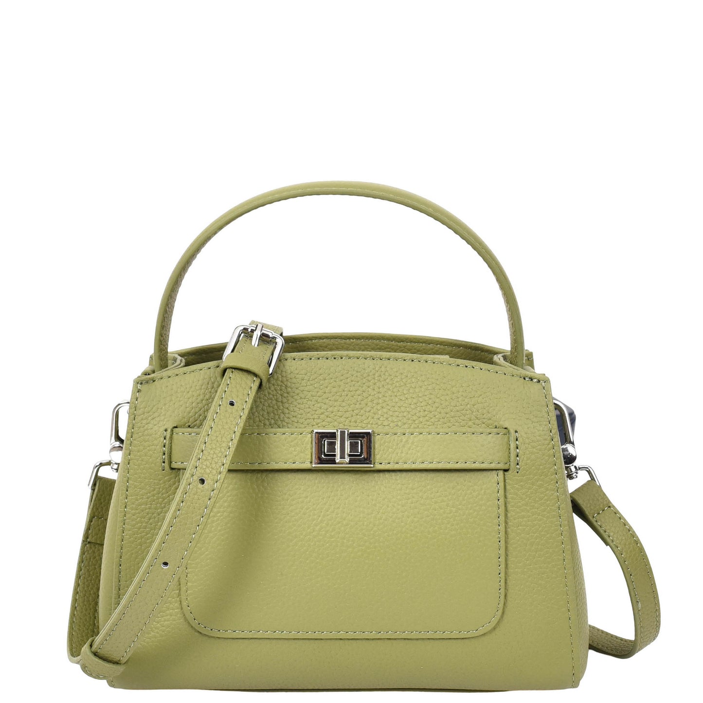 Womens Leather Top Handle Small Bag Lydia Olive