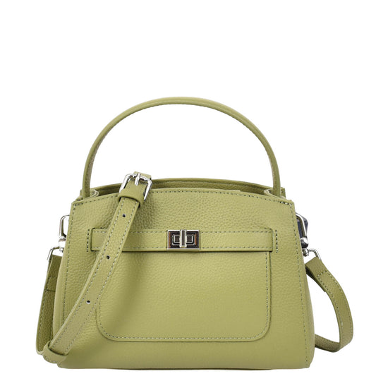 Womens Leather Top Handle Small Bag Lydia Olive