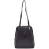 Womens Leather Backpack Mid Size Shoulder Bag Fern Black 1