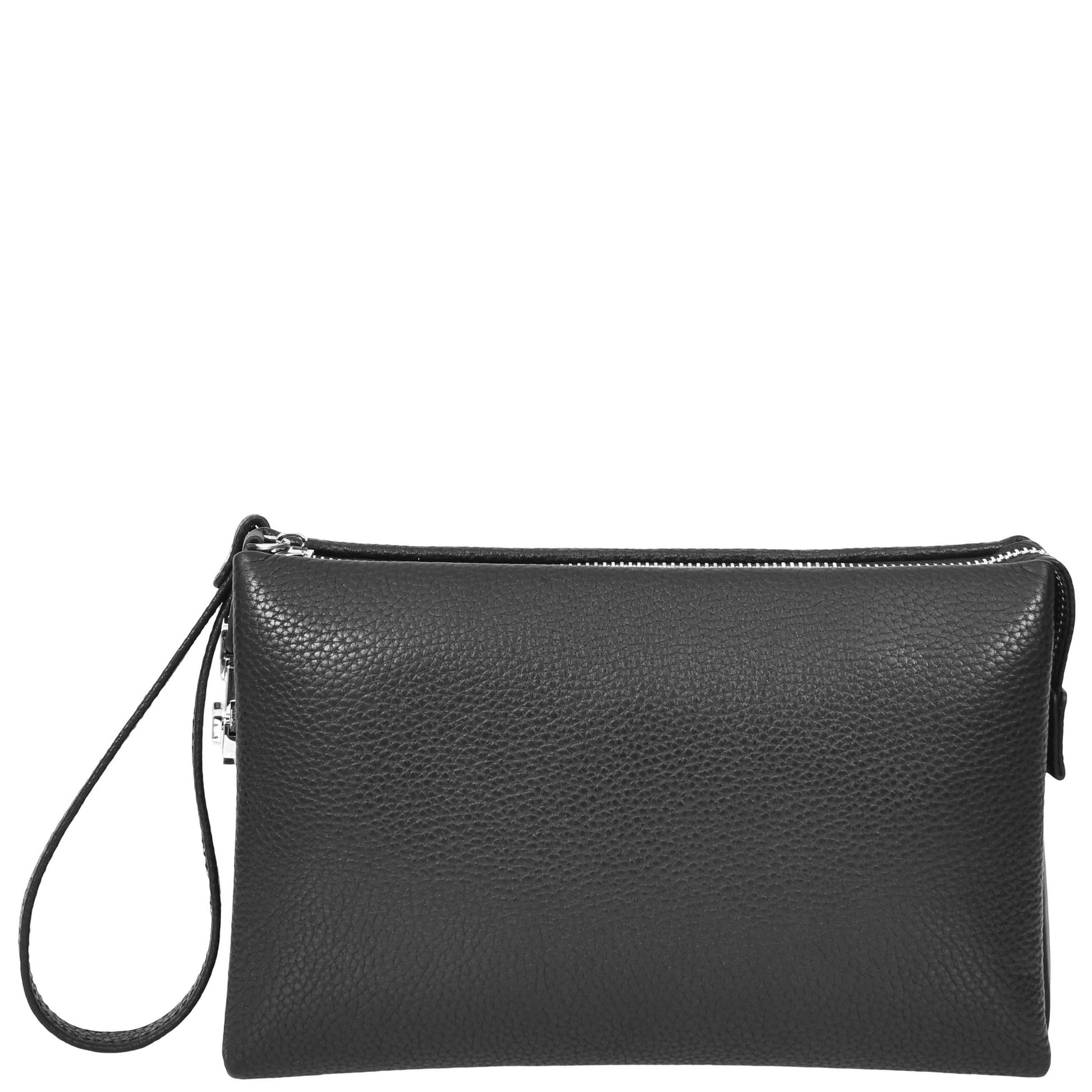 Real Leather Lockable Wrist Bag Thames Black 2