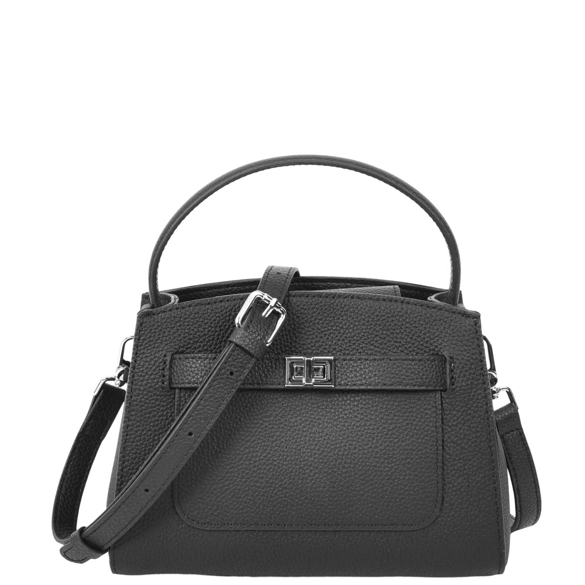 Womens Leather Top Handle Small Bag Lydia Black