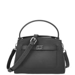 Womens Leather Top Handle Small Bag Lydia Black