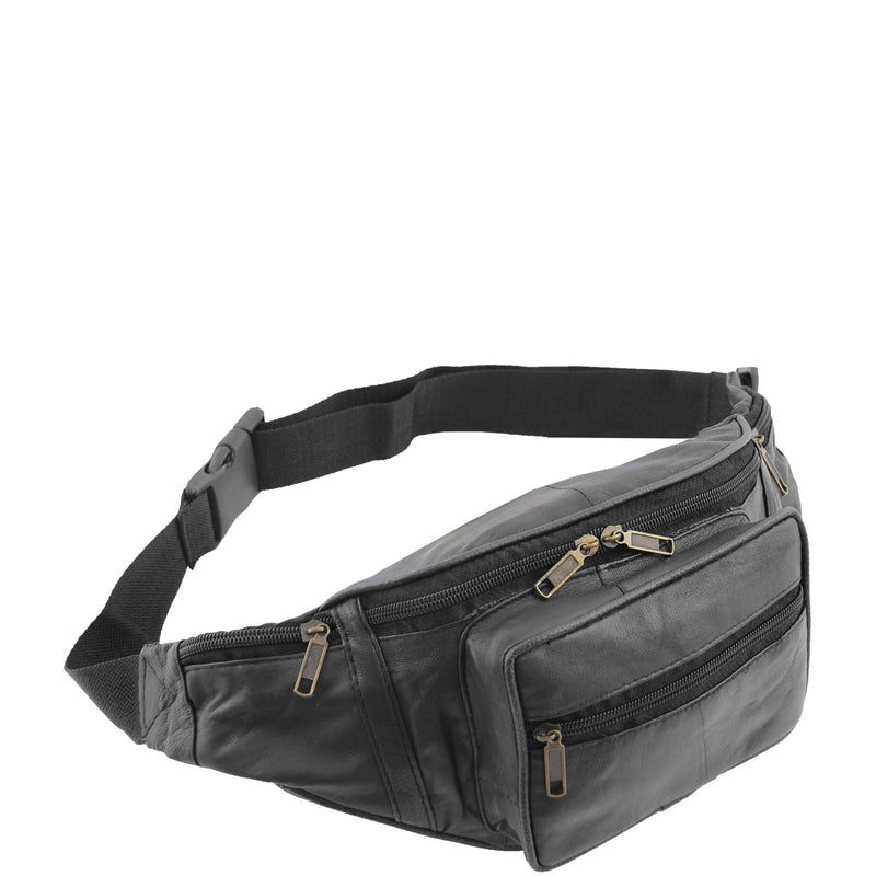 Real Leather Waist Bum Bag Travel Money Pouch Slim Organiser Pack H103