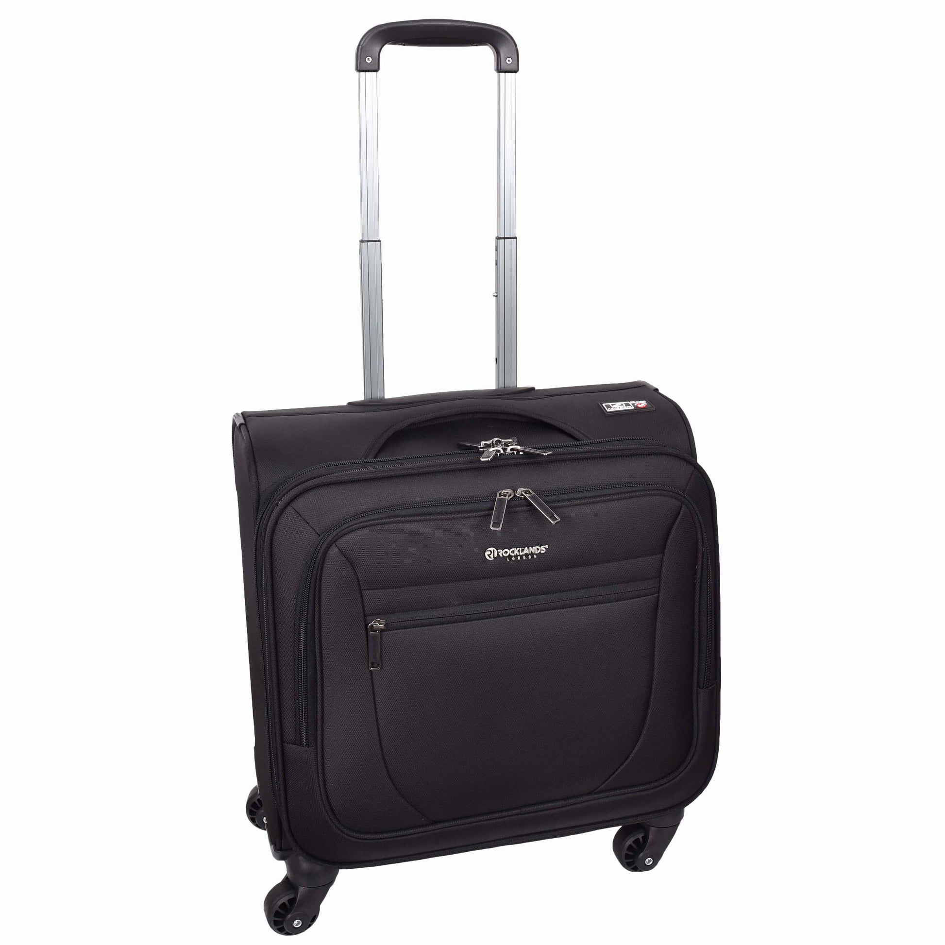 Travel Pilot Case Business Organiser Wheeled Trolley Cabin Bag Barnard Black