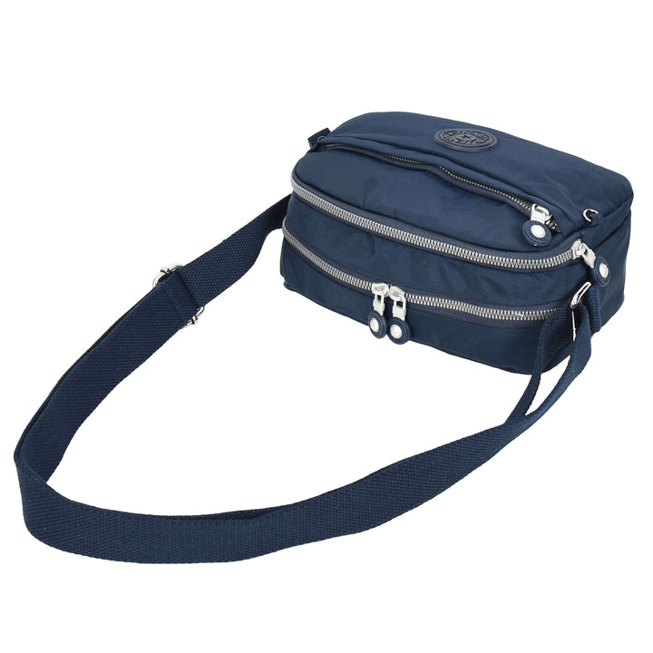Womens Small Cross Body Bag Travel Organiser Sling Pouch Anya Navy