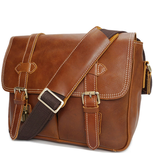 Leather Cross Body Multi Use Camera Organiser Shoulder Bag H8101 Tan 1