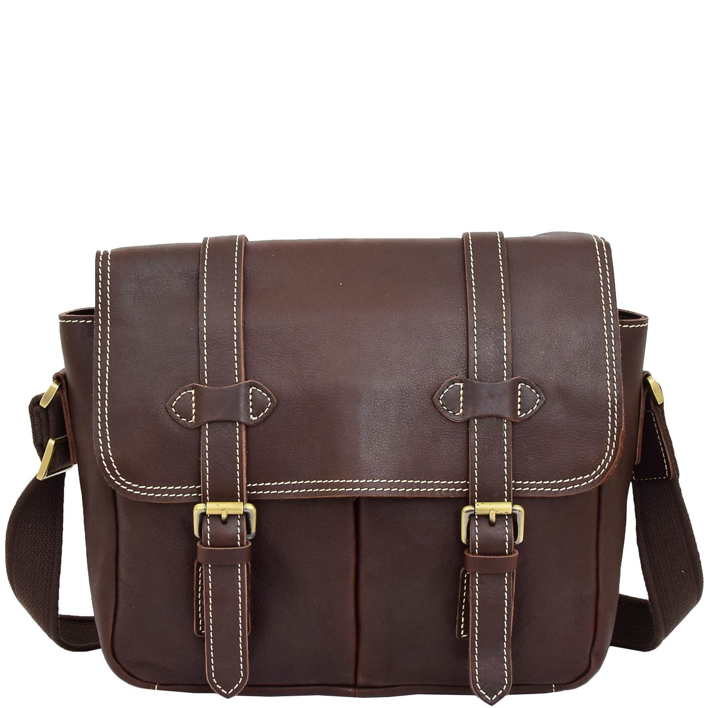 Leather Cross Body Multi Use Camera Organiser Shoulder Bag H8101 Brown 1