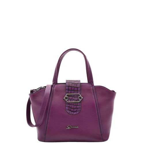 Womens Fashion Leather Handbag Adjustable Strap Bag JANE Purple