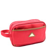 Faux Leather Toiletry Wash Bag Travel HOL8202 Red 1