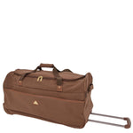 Faux Leather Large Size Wheeled Holdall H070 Tan 1