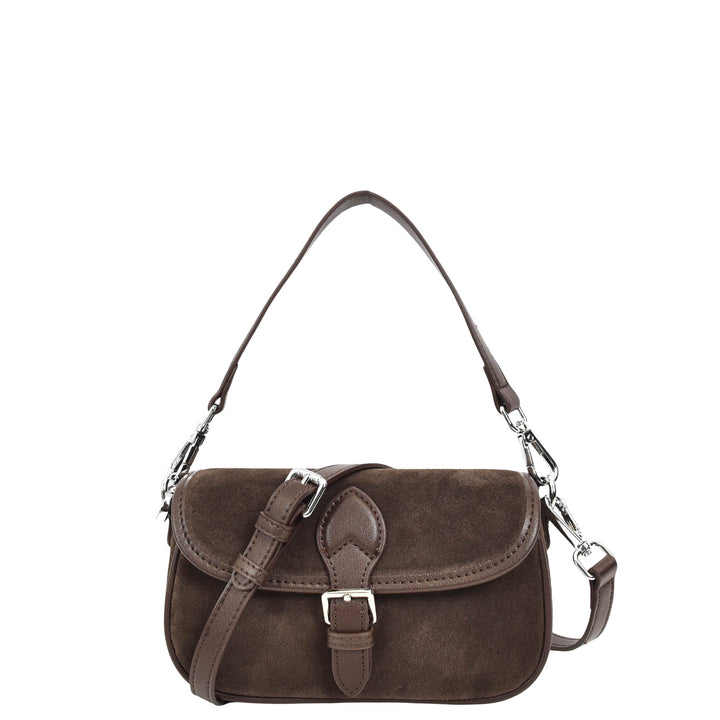 Women’s Real Suede Crossbody Bag Small Handbag Elodie Coffee
