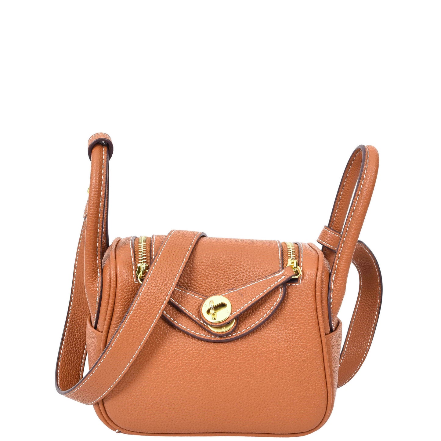 Womens Faux Leather Mini Shoulder Bag Celeste Brown