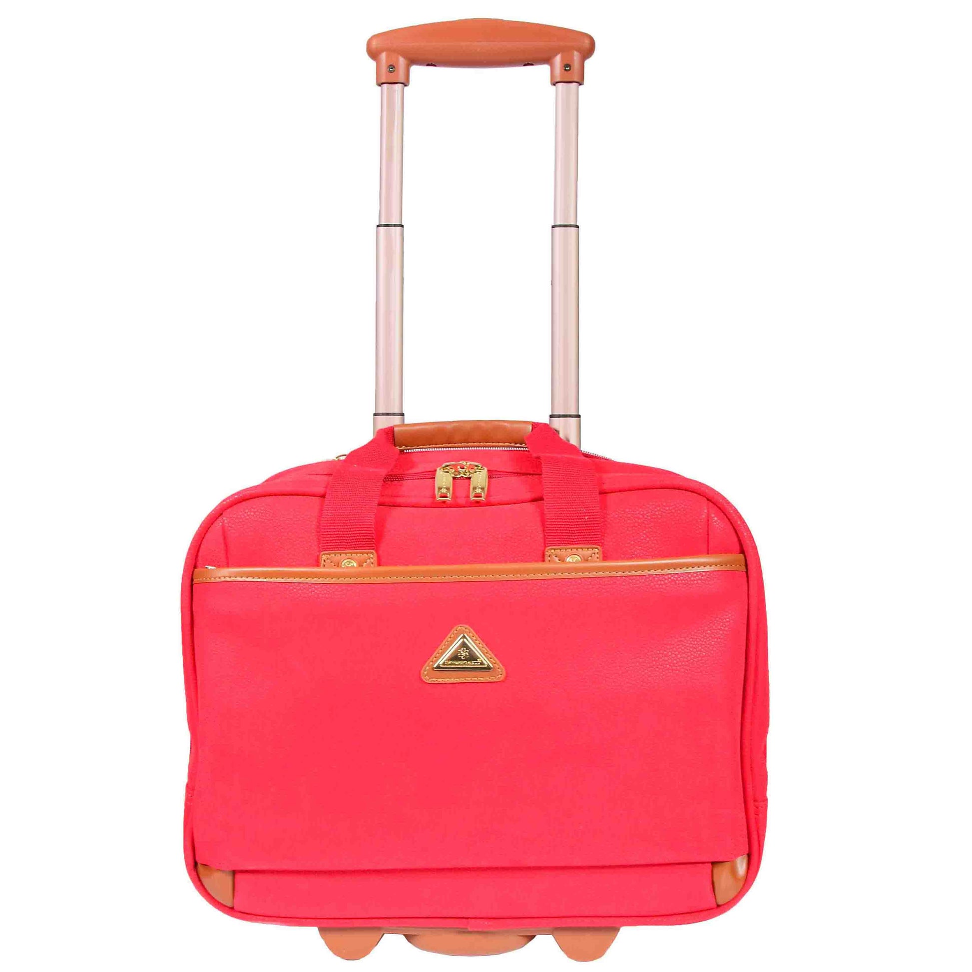 Pilot Case with Wheels Faux Suede Briefcase Style CADIZ Red 1