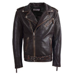Mens Real New Zealand Leather Biker Style Jacket Zip Brando NELSON 6