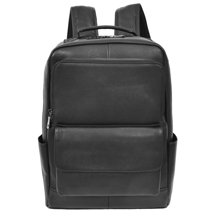 Leather Backpack Classic Laptop Rucksack Clifton Black 2
