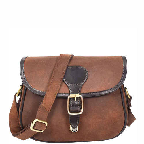 Womens Classic Saddle Bag Leather Oily Brown Shoulder Handbags Penny