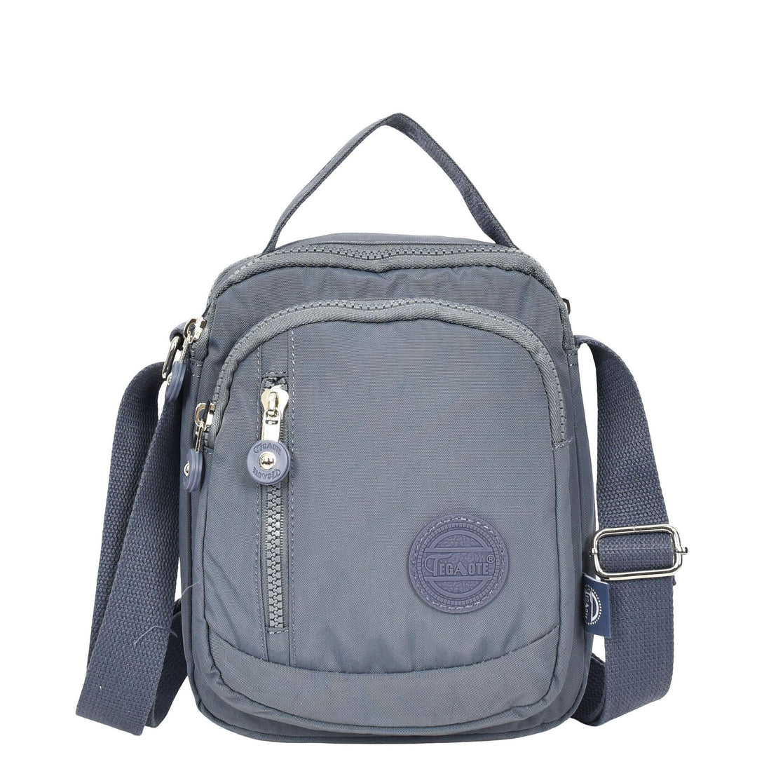 Men's Cross Body Bag Multiple Zip Compartments Lightweight Messenger Bag Shaun Blue
