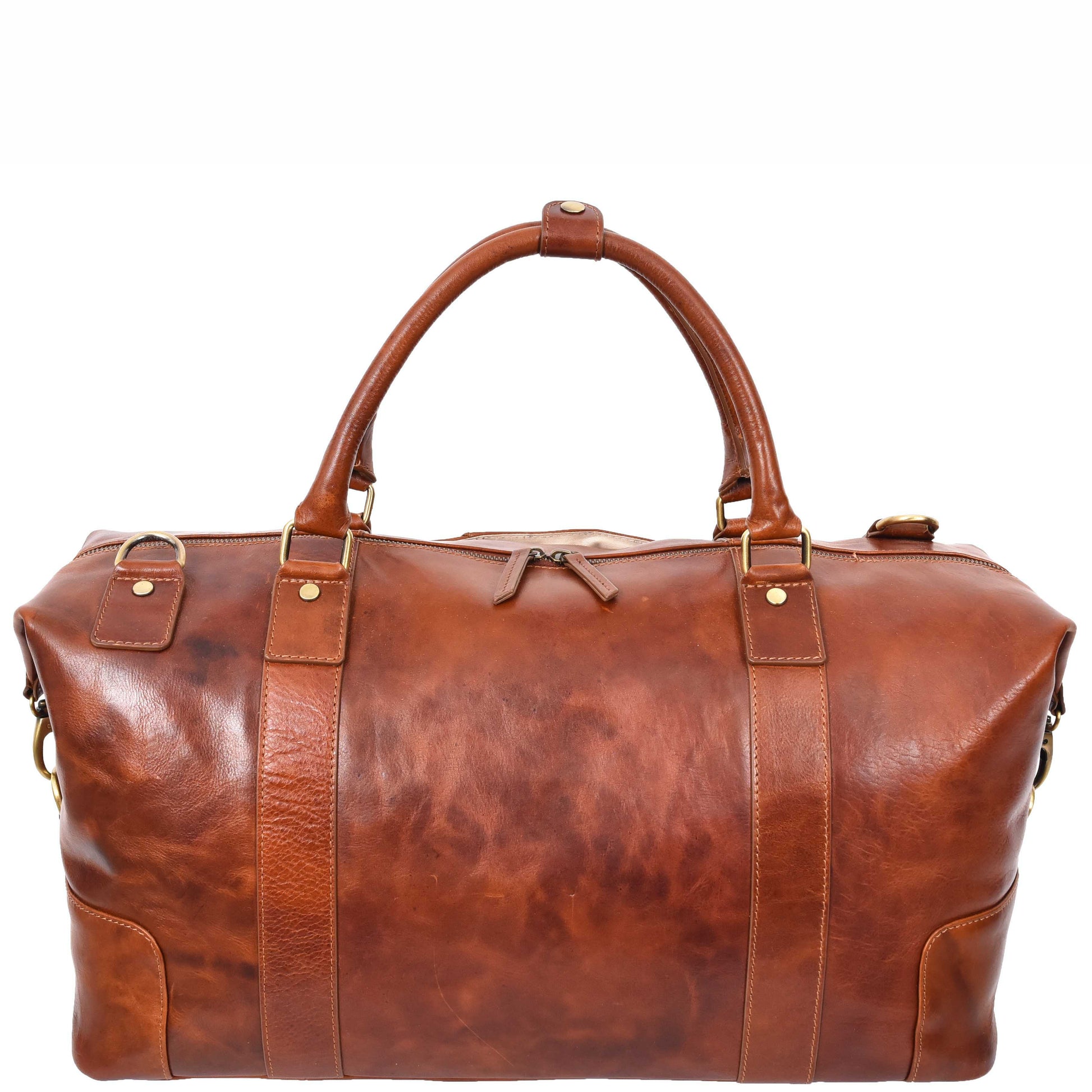 Overnight Weekend Leather Duffle Bag Travel Holdall HOL5002 Cognac 2