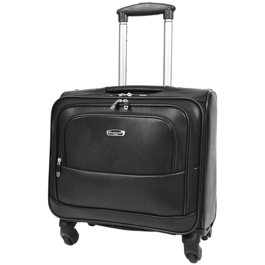 Rolling Pilot Case 4 Wheeled Business Executive Bag Black PLUTO 1