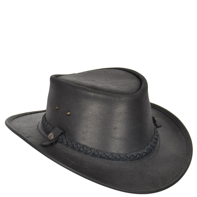 Original Australian Bush Hat Real Leather Cowboy Black 1