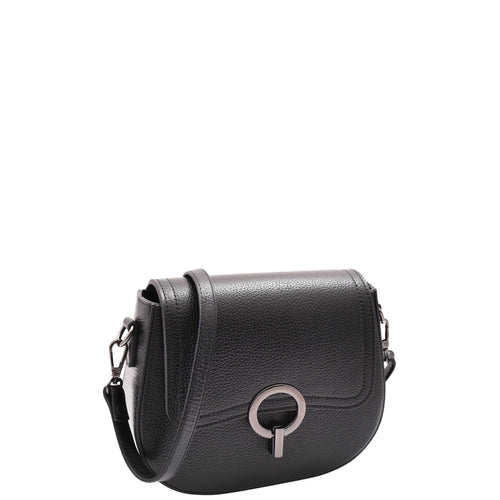Real Leather Small Size Cross Body Bag for Women Zora Black