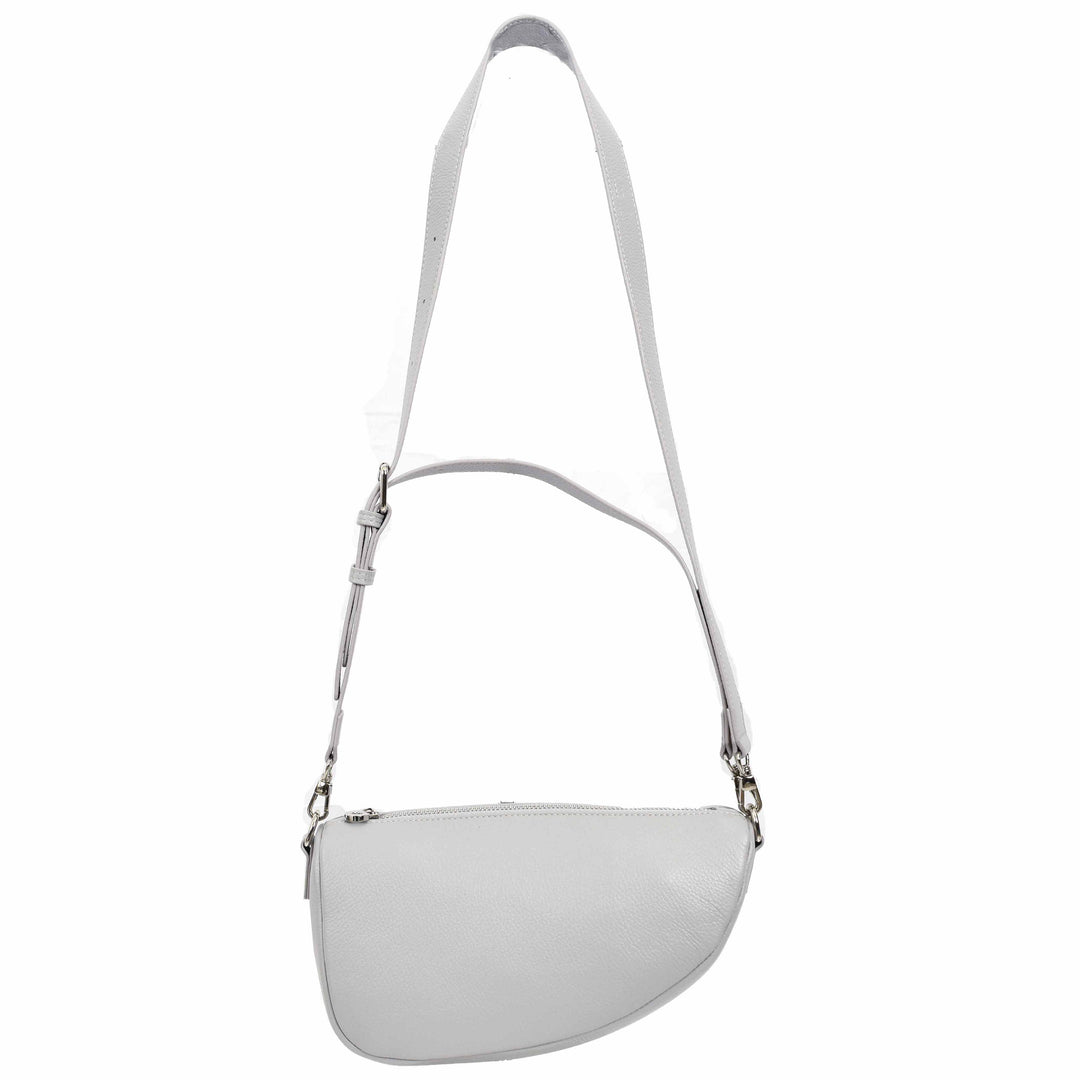 Women's Real Leather Crossbody Bag Half-Moon Style Agnes Blue 1